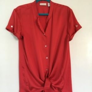 Chico's Red Satin tunic blouse